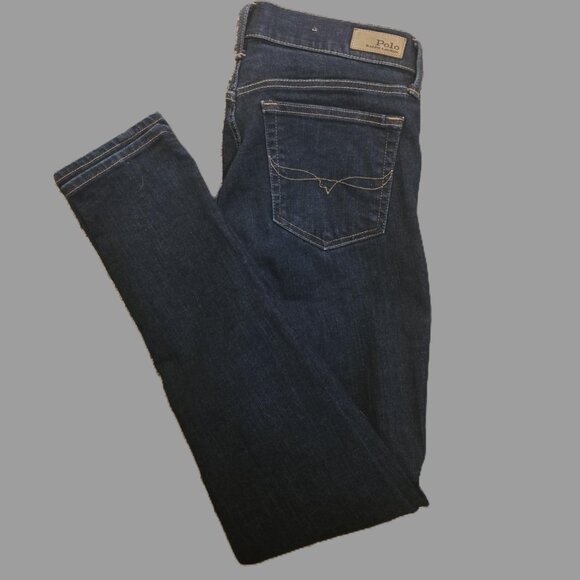 POLO RALPH LAUREN Jeans Women's Size 29 Stretch Dark Wash Tompkins Skinny - Picture 1 of 7